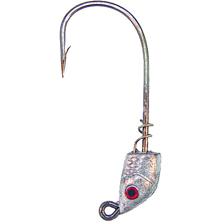 Bass Assassin Spring Lock Jighead, 1/4 oz, 5/0 Hook Lead/Unpainted, 3/Pack, SLJA77001