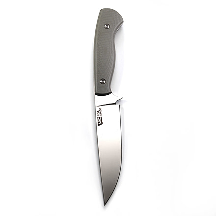 Montana Knife Company Magnacut Super Cub Drop Point Hunter Fixed Blade Knives, 5.375 inch, Magnacut Stainless Steel, Fixed Blade, G10 Handle, Grey, 9.875 inch, MKC-000498
