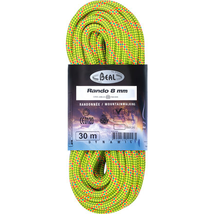 Beal Rando 8 mm Rope-Yellow-30 m