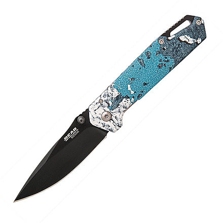 Bear And Son Bear Edge Brisk 3.0 Frame Lock Knife TrueTimber Rift Blue SS 3" Black, Blue/White, 440, adult, BHQ-212475