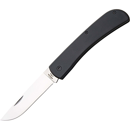 Bear and Son Knives Large Farmhand Folding Knife w/ Clip, 3.63in, High Carbon Stainless Steel, Black Aluminum Handle, 138