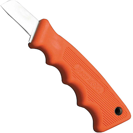Bear and Son Knives Powergrip Utility Fixed Blade Knife, 1.63in, 440 Stainless Steel, Orange Kraton Handle, 466 1/4