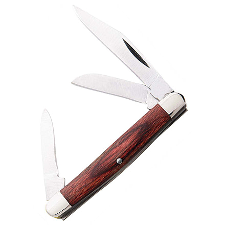 Bear and Son Knives Small Stockman Folding Knife, 2.13in, 440 Stainless Steel, Rosewood Handle, 233R