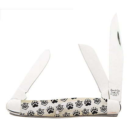 Bear &amp; Son Cutlery 3 7/8 Bear Branded Bone Large Stockman - WBJB47
