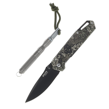 Bear &amp; Son Cutlery Bear &amp; Son Edge Folding Knife 3" Drop Point Blade Truetimber Strata, 71834