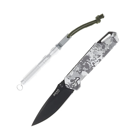 Bear &amp; Son Cutlery Bear &amp; Son Edge Folding Knife 3" Drop Point Blade Truetimber White Viper, 71835