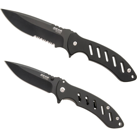 Bear &amp; Son Cutlery Brisk 1.0 Comb Set 4 1/16 Black Folder &amp; 9 3/4 Black Fixed Blade - 71700