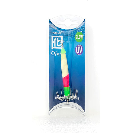 Beau-Mac Squid Jig Skinny Large Natural Glow w/Pink 1-1/8, PSJSL-NP