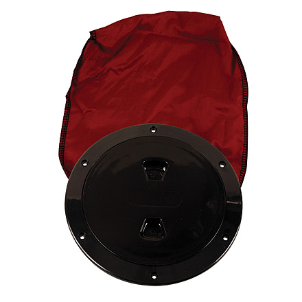Beckson Marine 6&quot; Stow-Away Deck Plate - Black w/12&quot; Bag 46443