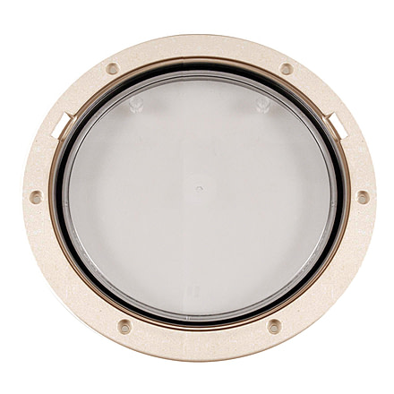 Beckson Marine 8&quot; Clear Center Pry-Out Deck Plate - Beige 46455