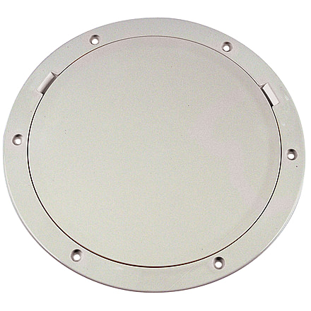 Beckson Marine 8&quot; Smooth Center Pry-Out Deck Plate - White 46453