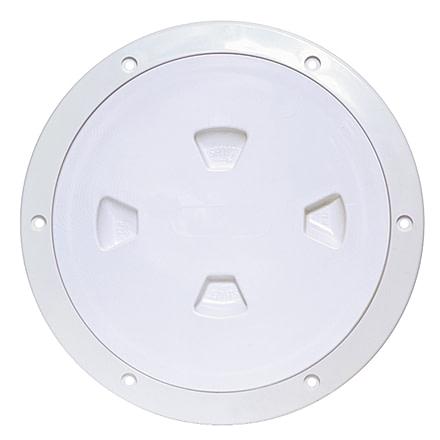 Beckson Marine 8" Smooth Center Screw-Out Deck Plate - White 46434