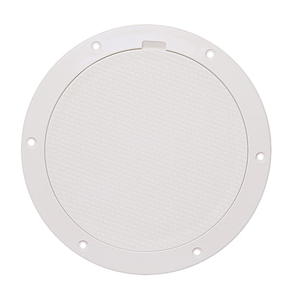Beckson Pry-Out Deck Plate - 6 With Diamond Center, White, DP65-W