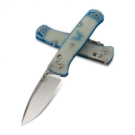 Benchmade Limited Edition Bugout Folding Knife, 3.24in, CPM-20VC, G10, Natural Jade w/Blue Accent 535-1901