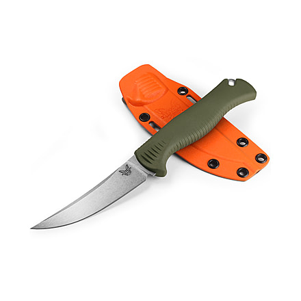 Benchmade Meatcrafter Fixed Blade Knife, 4.01in, CPM-154 Stainless Steel, Dark Olive, 15505