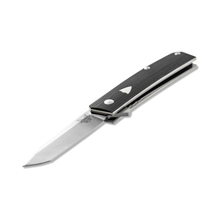 Benchmade Tengu Flipper Folding Knife, 2.77in, Tanto, Black Contoured G10 Handle with white G10 Base layer, 601