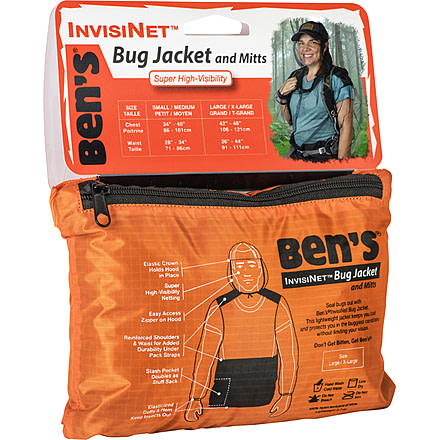 Ben's InvisiNet Bug Jacket &amp; Mitts, Orange, Large/Extra Large, 0006-7221