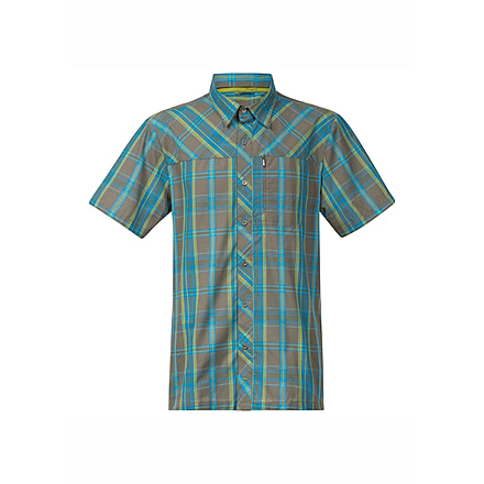 Bergans of Norway Marstein Short Sleeve Shirt - Mens-GrOlive/LtSeaBluCh-Large