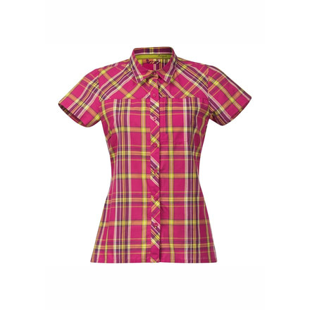 Bergans of Norway Marstein Short Sleeve Shirt - Womens-Cerise/LimeCh-Small