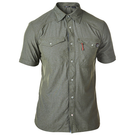 Berghaus Explorer Eco Short Sleeve Shirt - Mens-Olive Marl-Medium