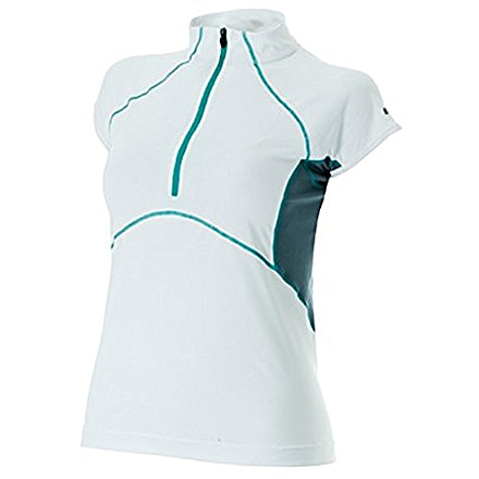 Berghaus Vapour II SS Base Zip Tee - Women's -White/Dark Blue-Medium