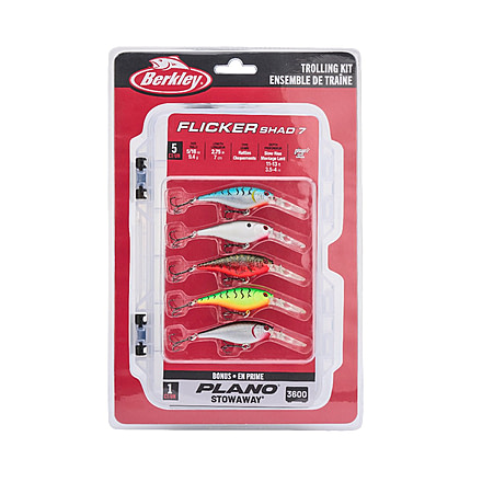 Berkley Flicker Shad Trolling Pack Soft Bait Lures, Assorted, 7, 1590618