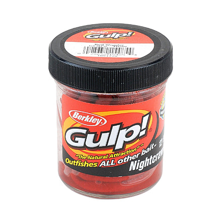 Berkley Gulp! Extruded Nightcrawler Soft Bait, 6in, Red Wiggler, 1094778