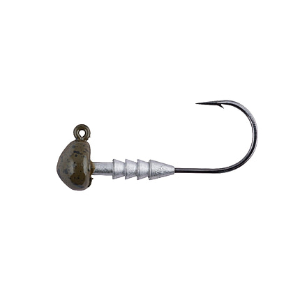Berkley Half Head Jigs, Hook Size 1/0, Tackle Size 1/8oz / 3.5g, Green Pumpkin, 1435333