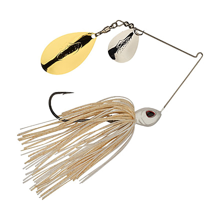 Berkley Power Blade Standard Colorado/Indiana Spinnerbait, 1/2oz, White/Silver + Gold, 1570531