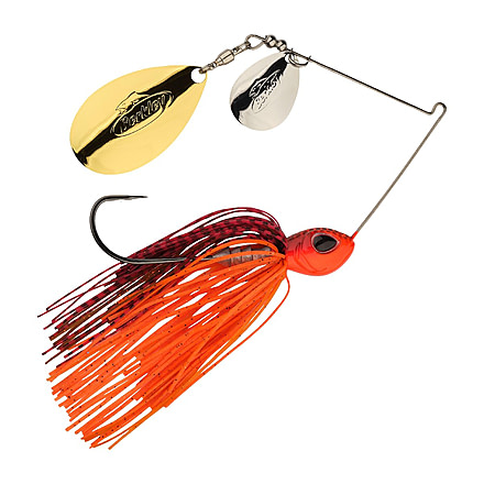 Berkley Power Blade Standard Colorado/Indiana Spinnerbait, 3/4oz, Fire Craw/Silver + Gold, 1570547