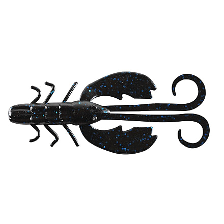 Berkley PowerBait Crazy Legs Chigger Craw Creature Bait, 4in, 8 Pack, Black Blue Fleck, 1307379