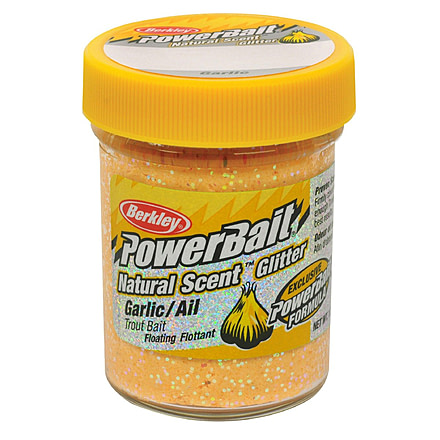 Berkley PowerBait Natural Scent Glitter Trout Bait, Garlic, Yellow, 1203188