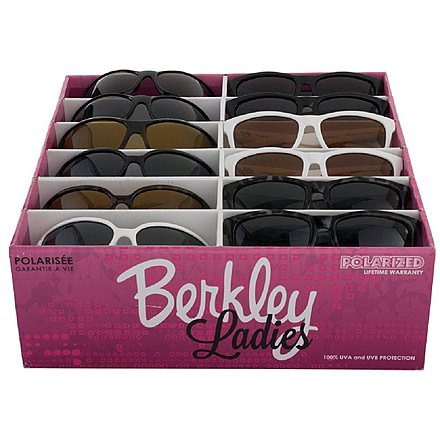 Berkley Pre-Selected Ladies Sunglasses, Black/Tortoise Assorted Frame, Grey Lens, 1362220
