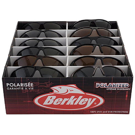Berkley Pre-Selected PDQ Sunglasses, Black/Tortoise Assorted Frame, Grey Lens, 1362207