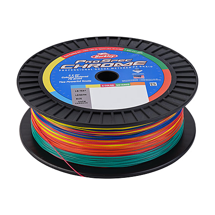 Berkley ProSpec Chrome 5x20 Metered Braid Superline, 0.010in/0.25mm, 20lb/9kg, 500yd/457m, 6lb, 5-Color Metered, PSCMBEP20-MT