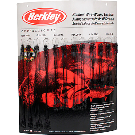 Berkley Wound Steelon Leader Bulk Display, Black 176033