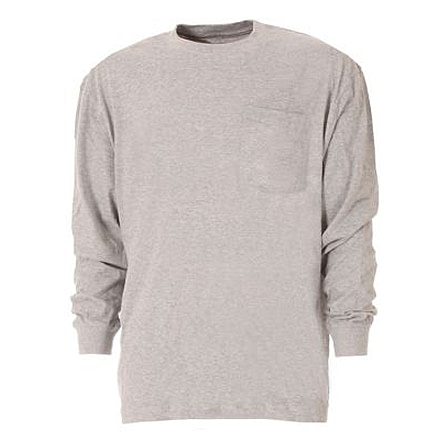 Berne Heavyweight Long Sleeve Pocket Tee - Mens, Grey, Small, Regular, 92021390154