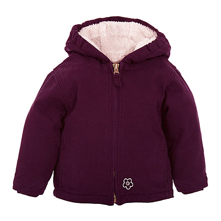 Berne Infant Girls Washed Hooded Coat, Plum, 12M, Regular, 92021295718