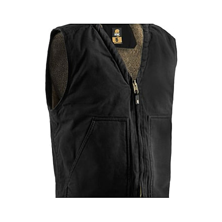 Berne Washed V-Neck Vest - Mens, Black, Small, Regular, 92021335346