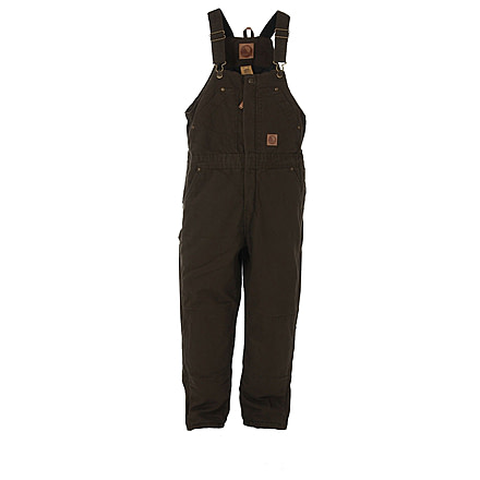 Berne Youth Washed Insulated Bib Overall, Olive Duck, Extra Small BB21ODR320