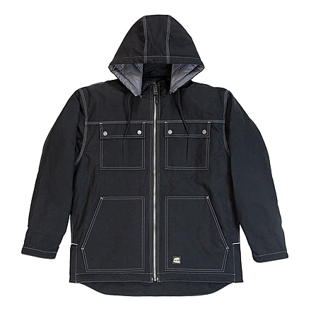 Berne Zip Off Modern Hooded Chore Coat - Mens, Black, Medium, CH428BKR400