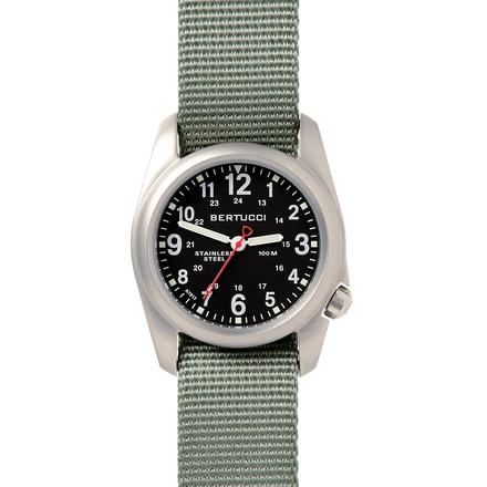Bertucci Watches A-2S Field Watch with Black dial/Brushed Stainless Case, 40mm 11051