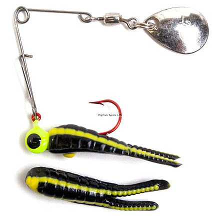 Betts Spin Bleeder Series Biting Frenzy Fishing Jig, Black/Yellow Stripes/Chartreuse With Black Eye, 1in, 1/32oz, 021RST-24CN