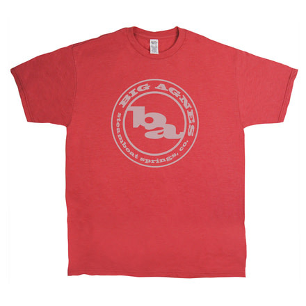 Big Agnes Classic Logo T-shirt - Mens, Red Heather, Small, ATBALOGOMS19