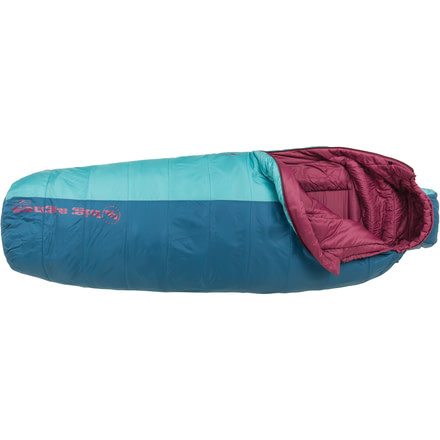 Big Agnes Lulu 15 Women's Sleeping Bag Synthetic-Blue/Green-Petite-Right