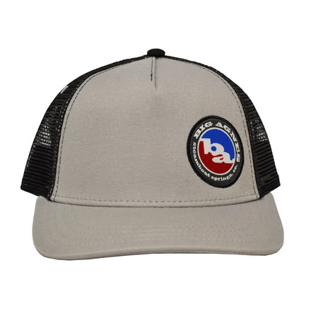 Big Agnes Sideways Logo Trucker Hat, Steel/Black, AHTRUCKSLSB18