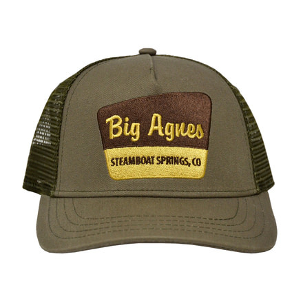 Big Agnes Signage Trucker Hat, Olive, AHTRUCKSIGNSO18