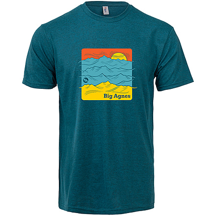 Big Agnes Take a Peak T-Shirt - Mens, Cyan Black Heather, Medium, ATMPEAK-CBH-MD