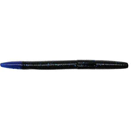 Big Bite Baits Trick Stick Finese Worm, 10, 5in, Black Blue Tip, TS5-34