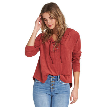 Billabong All Along Hoodie - Womens, Redwood, Medium, J608SBAL-RWO-M